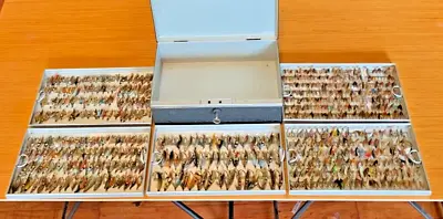 Vintage Richard Wheatley Reservoir Box With 542 Salmon And Trout Flys • $980