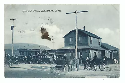 Lewiston Montana Railroad Depot Old Vintage Postcard • $9.87