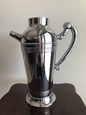 Vintage Art Deco MCM Chrome Footed Bar Martini Pitcher Cocktail Shaker No Lid • $18