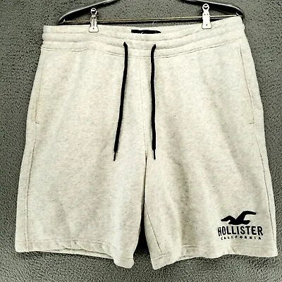 Hollister Shorts Mens L Gray Fleece Sweat Embroidered Athleisure Lounge 8  • $15.21