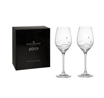 Dartington Crystal Glitz - White Wine Glasses - Set Of 2 • £47.86