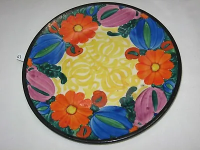 820C Antique J Mrazek Pottery Peasant Art Czechoslovakia 8 1/4  Salad Plate 5of9 • $14