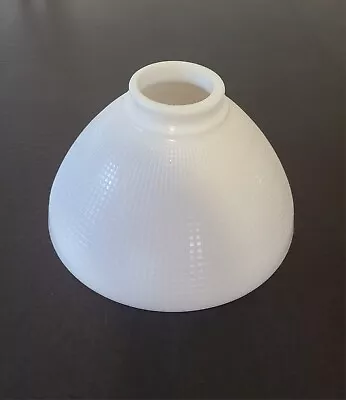 Vintage Corning  10  Waffle Diffuser Torchiere Milk Glass Lamp Shade  2 3/4   #1 • $17.95