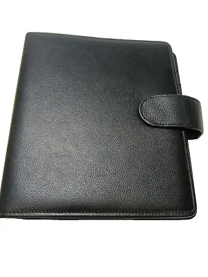 Franklin Planner Leather Pocket Organizer 7 Ringed  Snap Binder  9  X 7.5  Black • $24.99