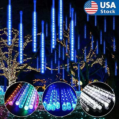 8 Tubes Waterproof LED Lights Meteor Shower Rain Tree Outdoor Xmas Decor Lamp US • $13.01