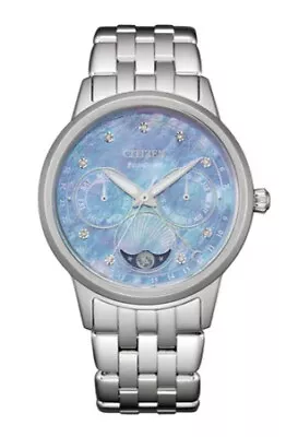 BNWT Ladies Eco Drive Moon Phase 9 Diamond Watch FD0000-52N Mother Of Pearl • $650