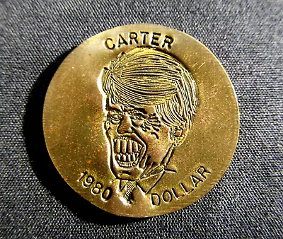 Carter/reagan 1980 Presidential Election Token ~ Not Worth A Peanut • $20