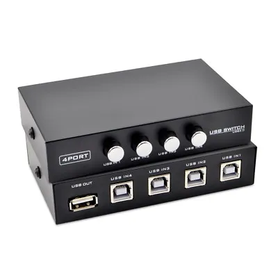 New 4 Port USB 2.0 Sharing Switch Box Hub For PC Computer Manual Scanner Printer • $14.99