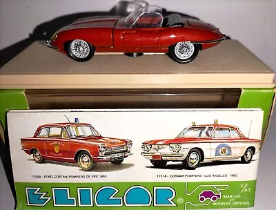 Eligor 1152 Jaguar XKE E Type Roadster Cardinal Red Mint In Box + Catalogue 1/43 • £10