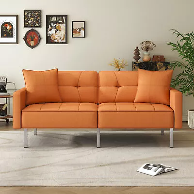 Linen Upholstered Modern Convertible Folding Futon Sofa Bed For Compact Space  • $329