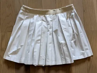 Vintage Adidas Trefoil Tennis Mini Skirt White Girls Sz.8 Zip 80s 90s Retro Org • $28