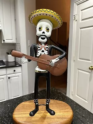 Whimsical Metal Skeleton Mariachi Day Of The Dead Figure Bobblehead 21” Tall • $21.95