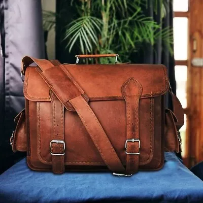 Men's Bag Handmade Vintage Leather Messenger Laptop Briefcase MacBook IPad Bag • $54.39