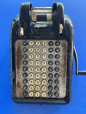 Vintage VICTOR Champion 6 Column Hand Crank Adding Machine. • $40