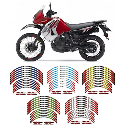Reflective Outer Tire Rim Stickers Wheels Decal Tape For KAWASAKI KLR650 KLR 650 • $17.09