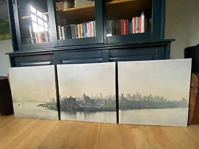 IKEA Triple Canvas Wall ArtNY NYC New York SkylineArtLarge PicturesVintage • £65