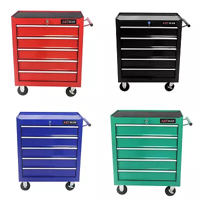 5 Drawer Rolling Tool Cart Mechanics Multifunctional Tool Cabinet Lockable Chest • $199.99