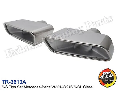 Exhaust Tips Set Tailpipe Trims Slant Cut For Mercedes-Benz AMG E350 E500 Look • $485.71