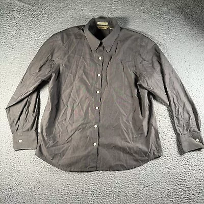 Eddie Bauer Shirt Womens Large Gray Button Up Long Sleeve Wrinkle Resistant • $15.95