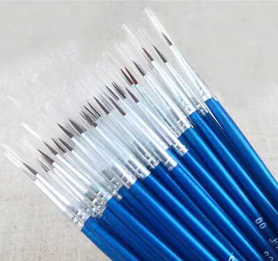 $9.69 • Buy 10Pcs Nylon Hair Artists Paint Brush Pen Acrylic Watercolor Round Pointed Tip