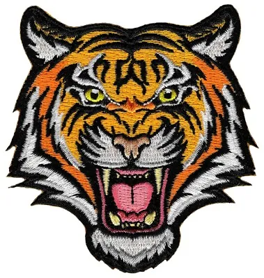 BENGAL TIGER Iron-on PATCH Embroidered ROARING WILD ANIMAL SOUVENIR APPLIQUE New • $5.99