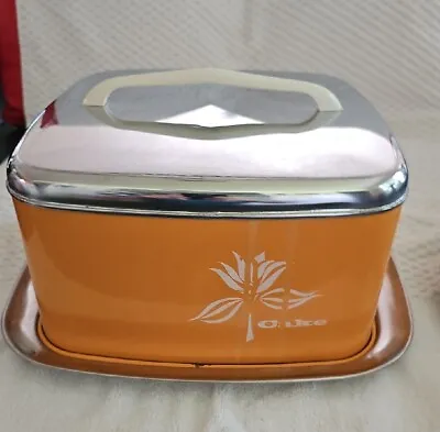 $39.95 • Buy Vintage Cake Carrier Lincoln Beautyware Harvest Orange Tangerine