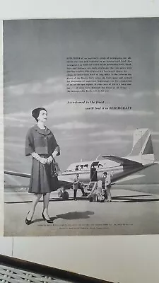 1960 Beechcraft Airplane Women's Maurice Rentner Suit Dress Ad • $9.99