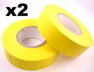 2x 20m Rolls Of High Quality PVC Insulation Tape YELLOW • £3.89