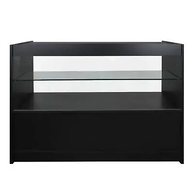 £359.99 • Buy Shop Counter Black Retail Display Storage Showcase Cabinet Glass Shelves C1200