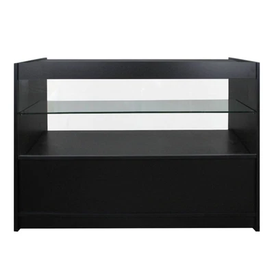 £359.99 • Buy Shop Counter Black Retail Display Storage Showcase Cabinet Glass Shelves C1200