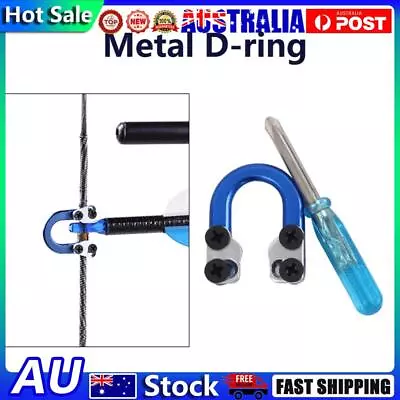 Archery Metal D Loop U Nock Compound Rope Release Bow D Ring With Wrench (Blue) • $9.09