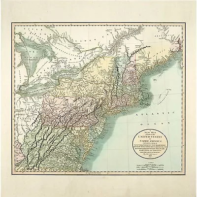 North East USA 1806 Vintage Map Art Print Or Gallery Wrap Canvas Ready To Hang • $22.28