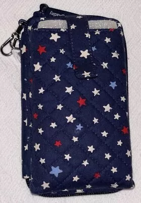 Vera Bradley RFID Smartphone Wristlet Summer Stars Red White Blue Americana NWT • $44.99