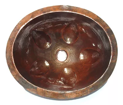 Mexican Copper Bathroom Sink Hand Hammered Oval Drop In  21 • $135.99