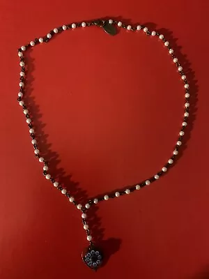 Vintage Kenny Ma San Francisco Pearl Bronze Bead Necklace 16 In • $22