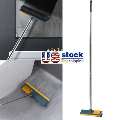 $17.95 • Buy Floor Scrub Brush W/ Long Handle Bathroom Wiper Stiff Bristle Cleaning Scrubber