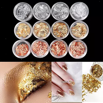 12PCS 4PCS Gold/4PCS Silver/4PCS Rose Gold Nail Art Tips Stickers Glitter Sequin • $1.05