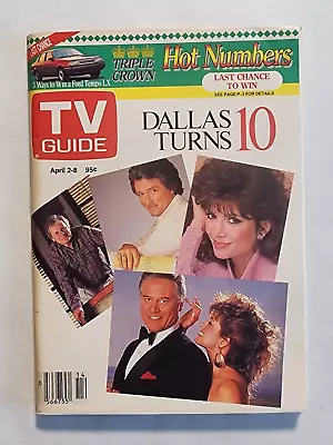 Tv Guide Magazine April 2-8 1988 Dallas Turns 10 Tv Show Larry Hagman Linda Gray • £8.10