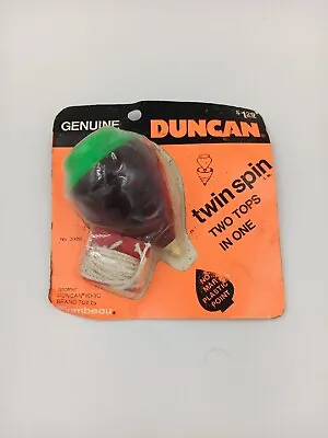 Vintage 1960's DUNCAN SPIN TWIN TOP Old Store Stock SEALED Rare Ruby Nos MINT • $44.99