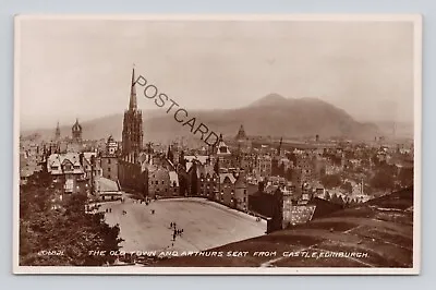 Postcard UK Scotland Edinburgh Old Town And Arthurs Seat From The Castle  (D18) • £6.99