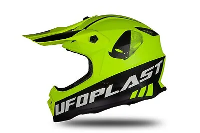 UFO 2023 Motocross MX Helmet Youth Kids Neon Yellow Matt -  All Youth Sizes • $119.97