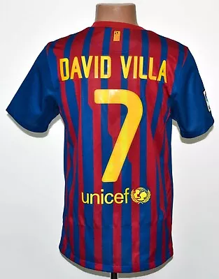 Barcelona 2011/2012 Home Football Shirt Jersey Nike #7 David Villa Size S • £89.99