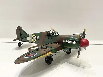 Tin Metal Model World War 2 II Supermarine Spitfire Plane RAF Fighter Aircraft • £27.95