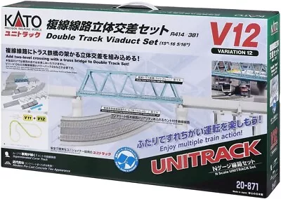 KATO N Gauge V12 Double Track Overpass Set 20-871 Railway Model Rail Set • $140