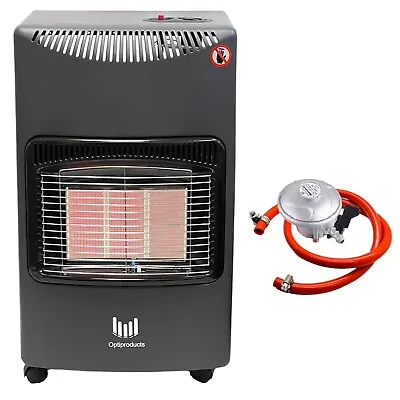 New 4.2Kw Portable Home Heater Butane Fire Calor Gas Cabinet With Regulator Hose • £59.90