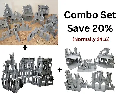 Tabletop Terrain Combo Set Gothic Sci-Fi Ruins Imperial Sector Wargame Scenery • £289.25