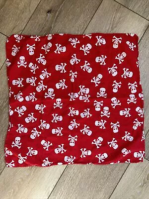 Red Skull Bandana Handkerchief 18”x17” • $19.99