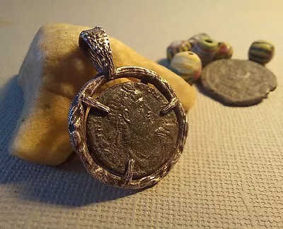 Silver Jewelry Pendant With Authentic Roman Antique Coin • $142