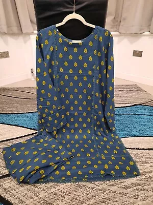 Pakistani Indian Trouser Kameez 2 Piece Suit In XL Teal And Yellow 46 Inch Chest • £20