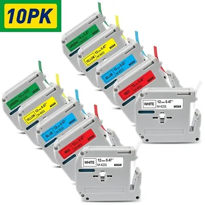 10PK M-K231 431 531 M-K631 For Brother P-Touch Label Tape 12MM PT-65 PT-85 PT-70 • $18.64